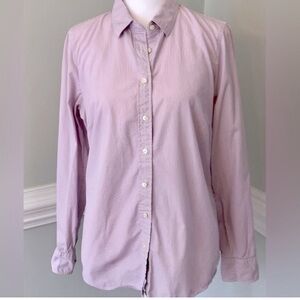 J. Crew Lavender and White Micro Stripe Button Down Shirt
